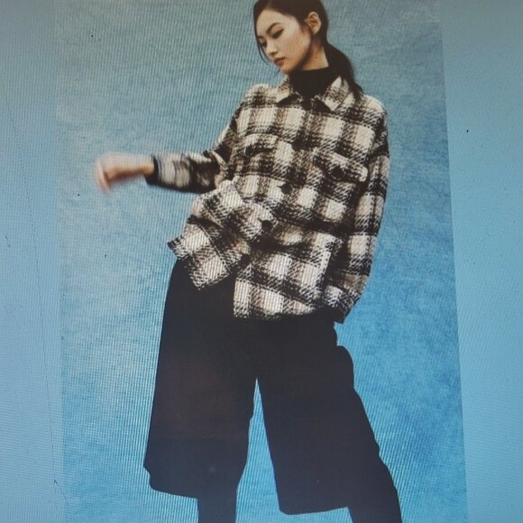 Zara -  Black, Taupe & White  Women's Oversized Tweed Jacket - Picture 1 of 8